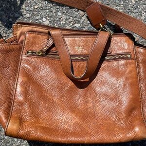 FOSSIL CROSSBODY BAG, light brown good condition
